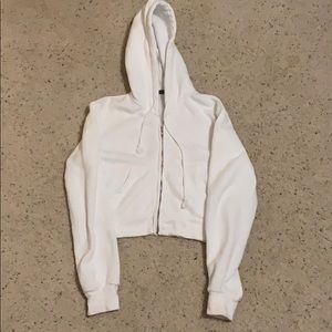 Brandy Melville  white cropped hoodie